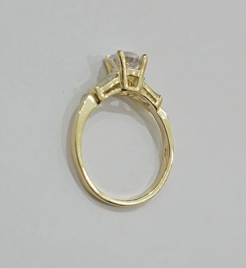10k Yellow Gold Ladies Solitaire Ring For Womens Casual Band SALE Real Brand New - Image 7