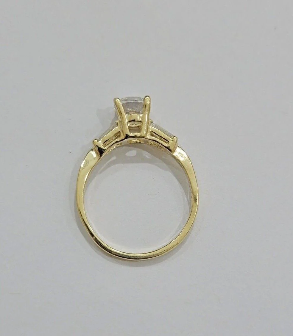 10k Yellow Gold Ladies Solitaire Ring For Womens Casual Band SALE Real Brand New - Image 8