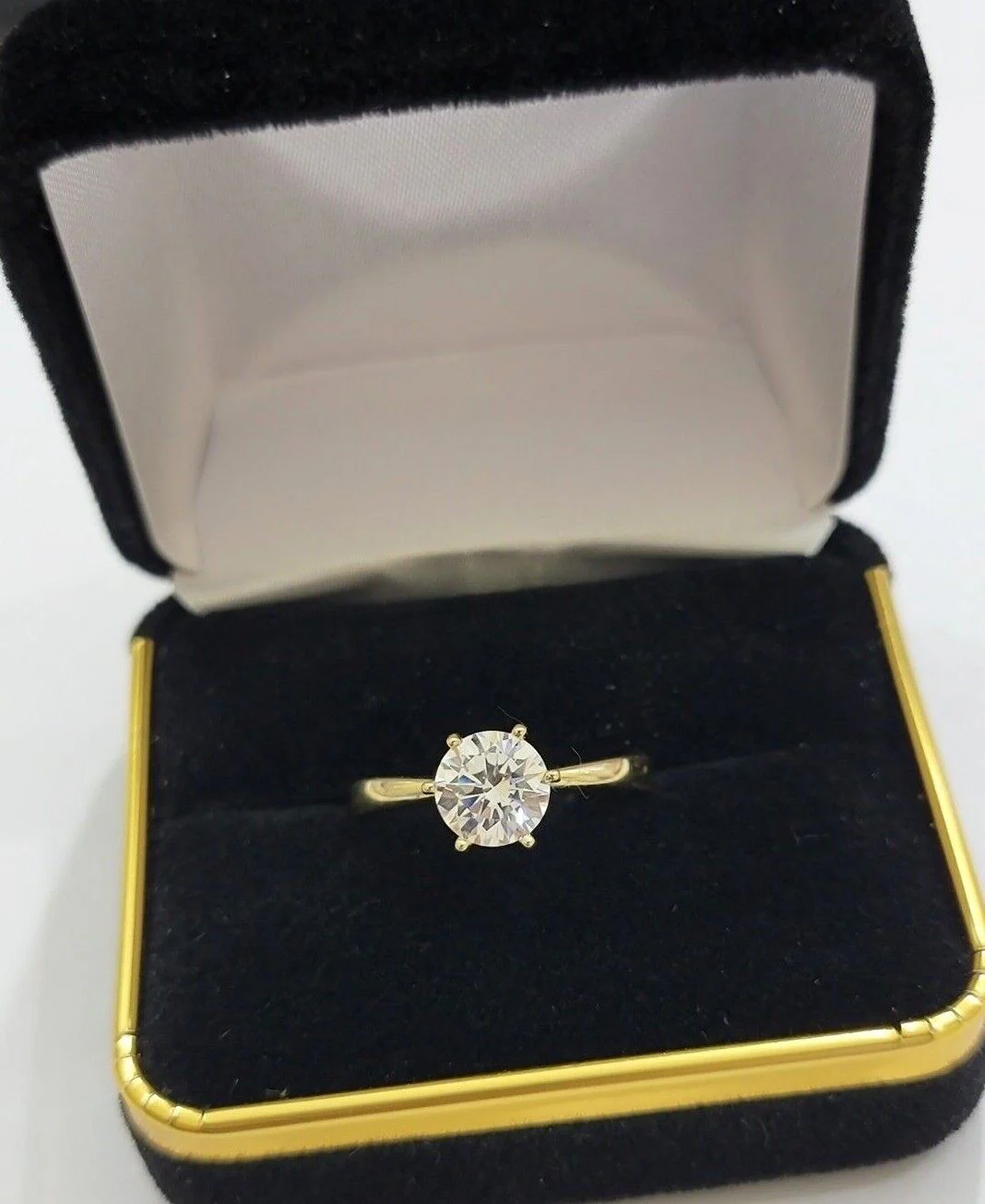 10k Yellow Gold Ladies Solitaire Ring For Womens Casual Band SALE Real Brand New Ring Sizes 6,7,8,9,10,11 & 12 - Image 5