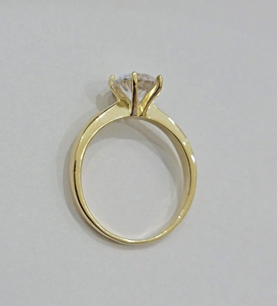 10k Yellow Gold Ladies Solitaire Ring For Womens Casual Band SALE Real Brand New Ring Sizes 6,7,8,9,10,11 & 12 - Image 7