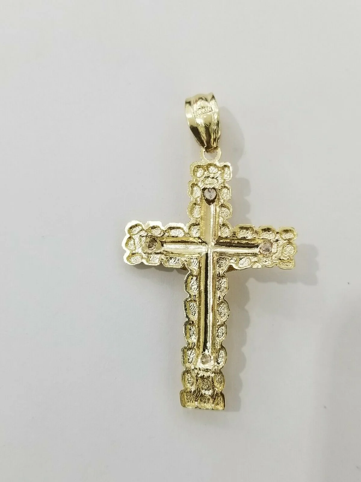 10k Yellow Gold Link Chain Pendant 5mm 18"-28" Miami Cuban Necklace Cross Charm - Image 7
