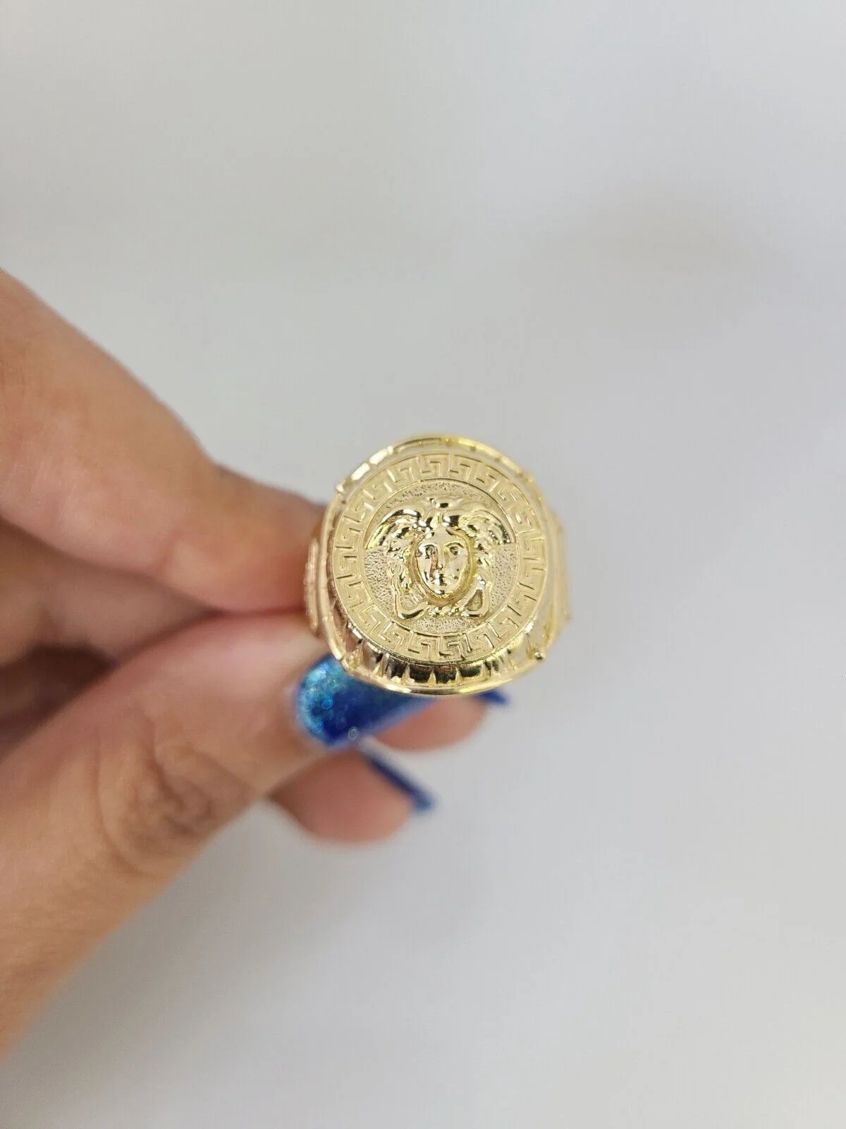 10k Yellow Gold Medusa Head Ring Casual Men's Band Genuine Brand New All Sizes - Image 7