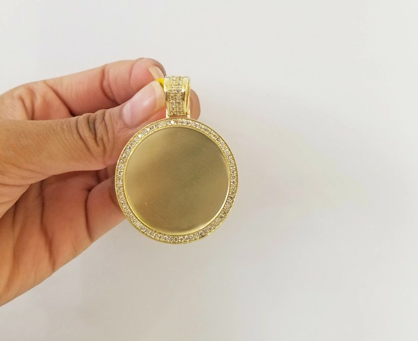 10k Yellow Gold Memory Pendant Charm 1.13CT 2Inch 10kt Real Round Diamond - Image 3