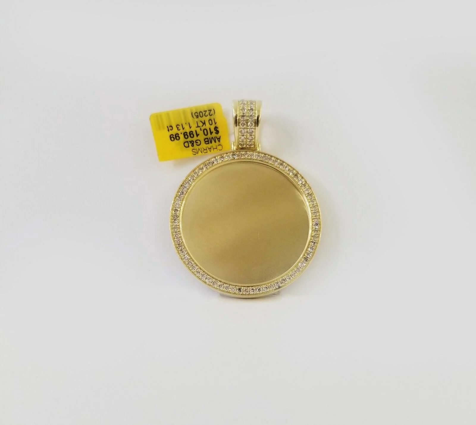 10k Yellow Gold Memory Pendant Charm 1.13CT 2Inch 10kt Real Round Diamond - Image 4