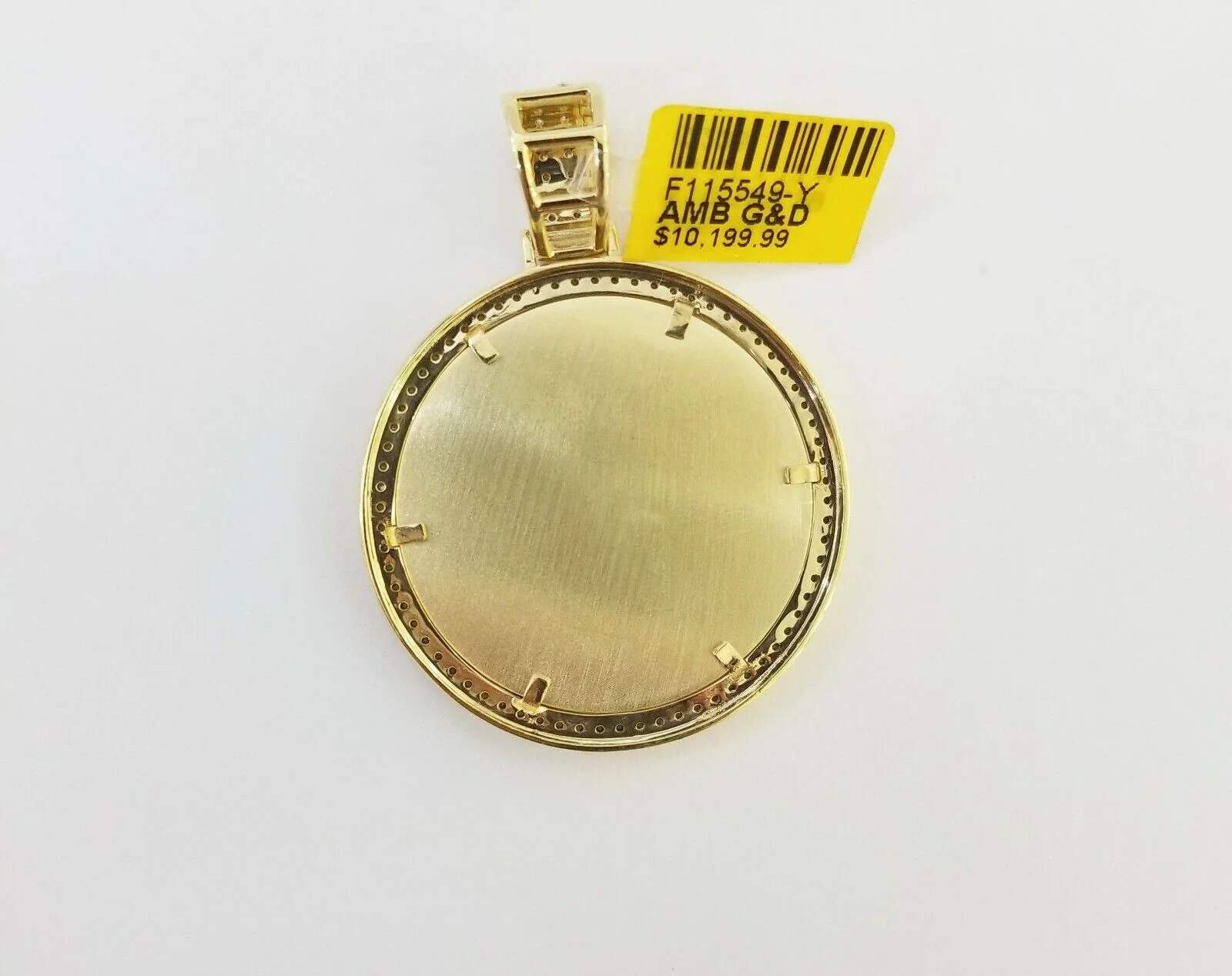 10k Yellow Gold Memory Pendant Charm 1.13CT 2Inch 10kt Real Round Diamond - Image 9