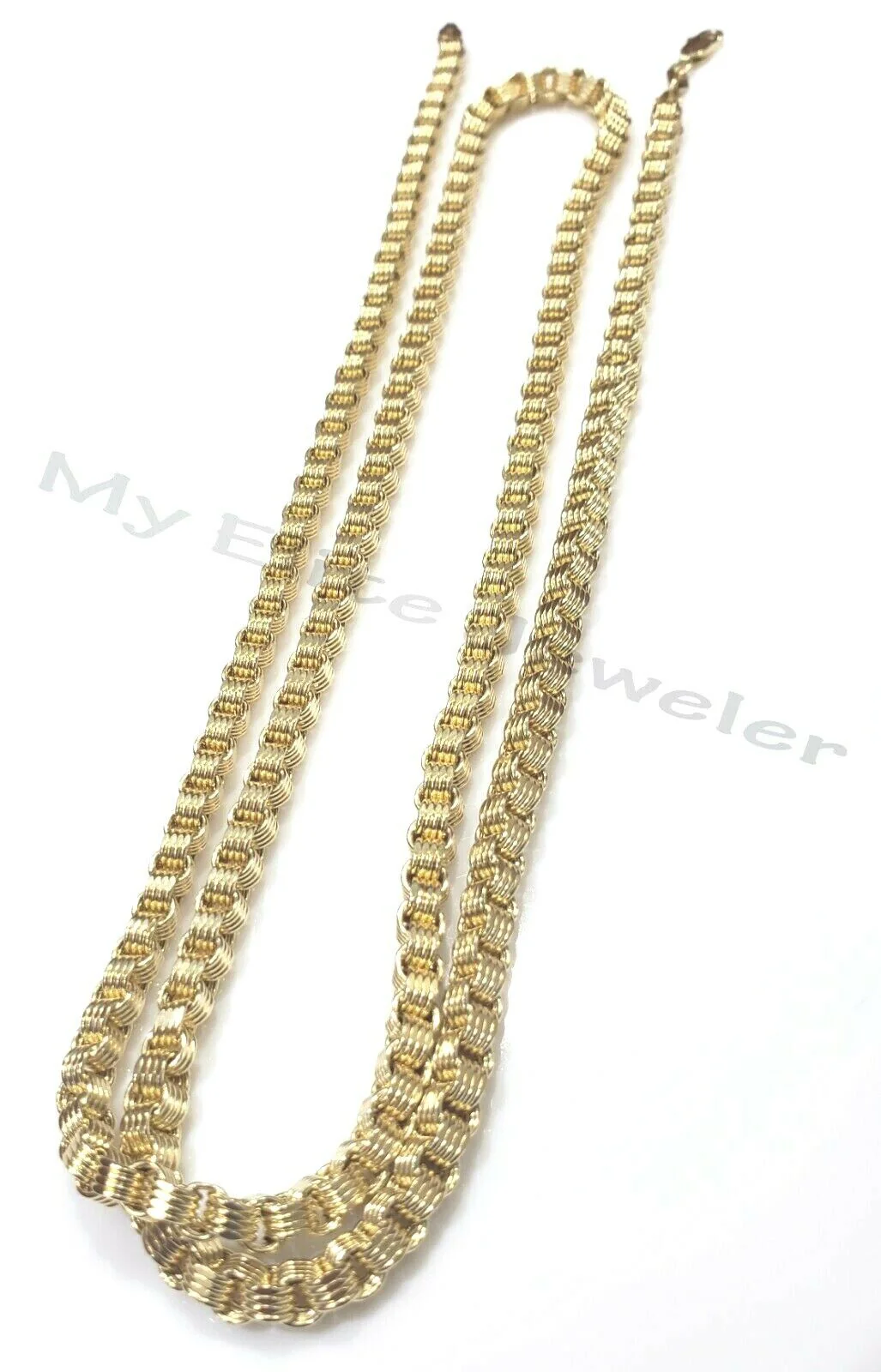 10k Yellow Gold Mens Necklace Byzantine Chain 5mm 18 Inch Choker Male REAL 10KT - Image 3