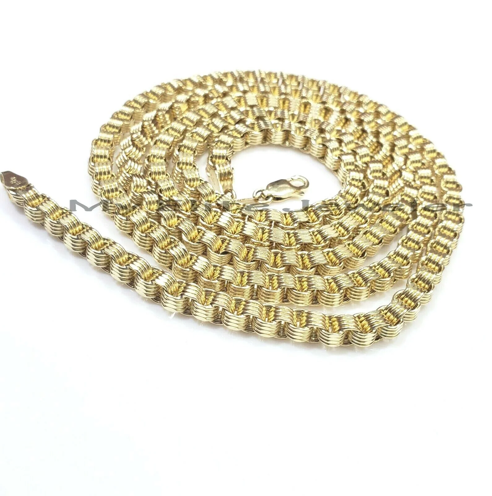 10k Yellow Gold Mens Necklace Byzantine Chain 5mm 18 Inch Choker Male REAL 10KT - Image 6