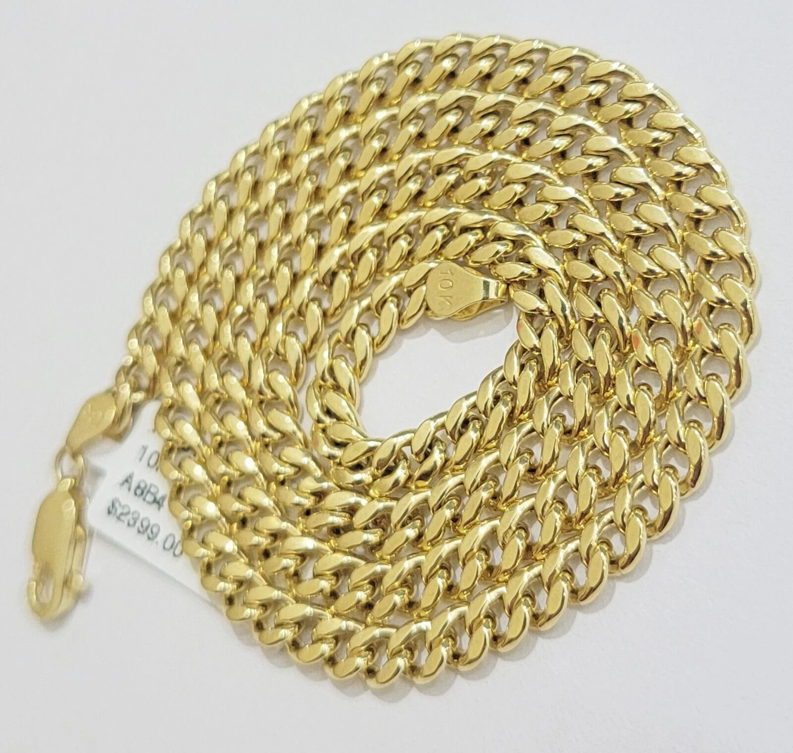 10k Yellow Gold Miami Cuban chain 5mm Necklace 24" Inch Strong 10KT Real Gold - Image 4