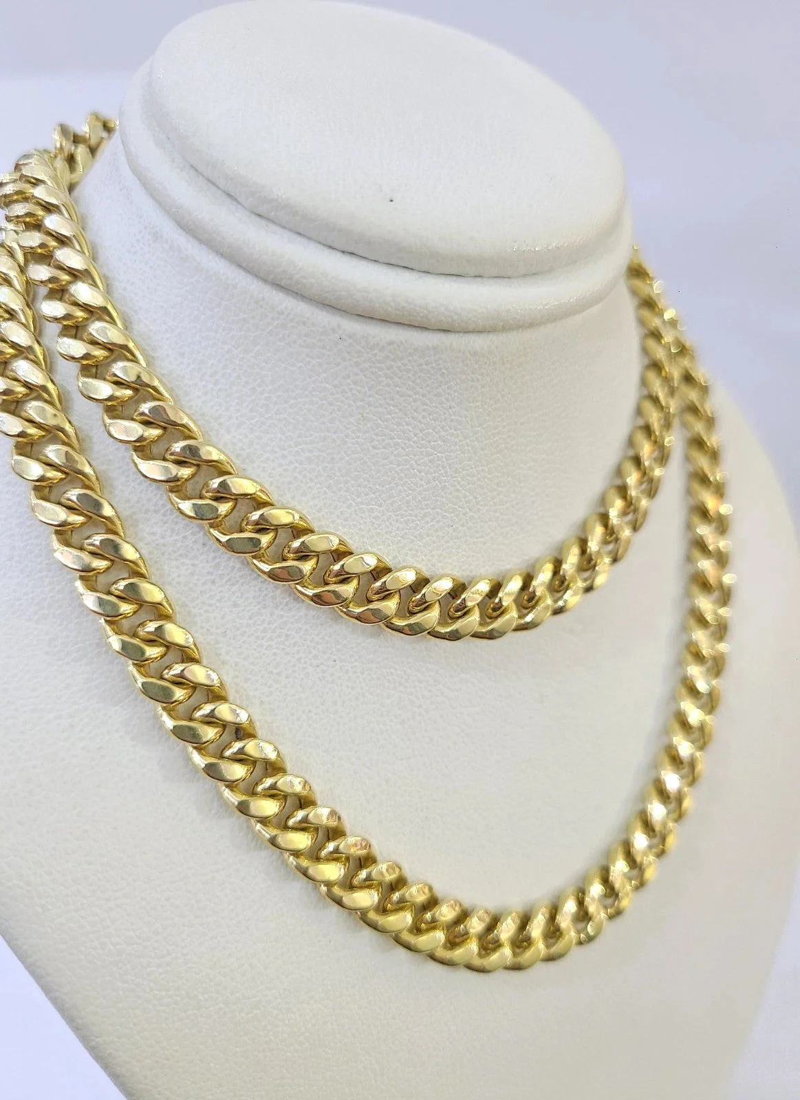 10k Yellow Gold Miami Cuban Chain 6mm Necklace Bracelet Set Real Men Women - Image 7