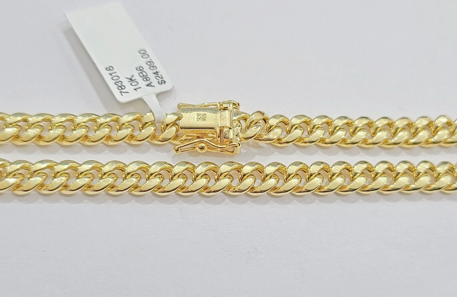 10k Yellow Gold Miami Cuban Link Bracelet 7.5 inch 7mm Real 10kt Kids and Ladies - Image 5