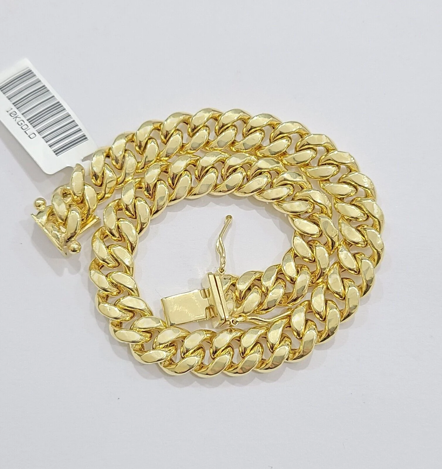 10k Yellow Gold Miami Cuban Link Bracelet 7.5 inch 8mm Real 10kt Kids and Ladies - Image 3