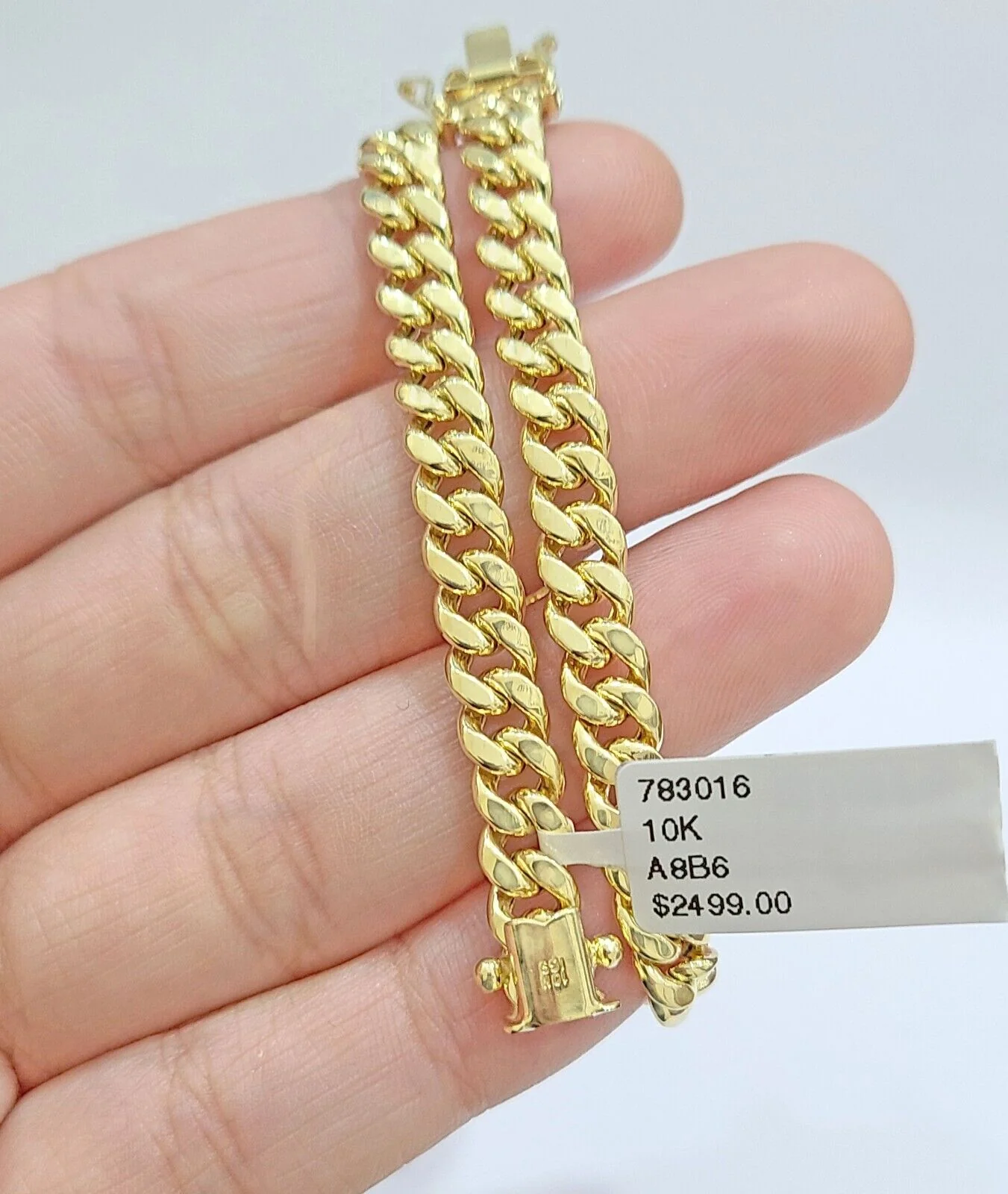 10k Yellow Gold Miami Cuban Link Bracelet 7" inch 6mm Real 10kt Kids and Ladies - Image 2