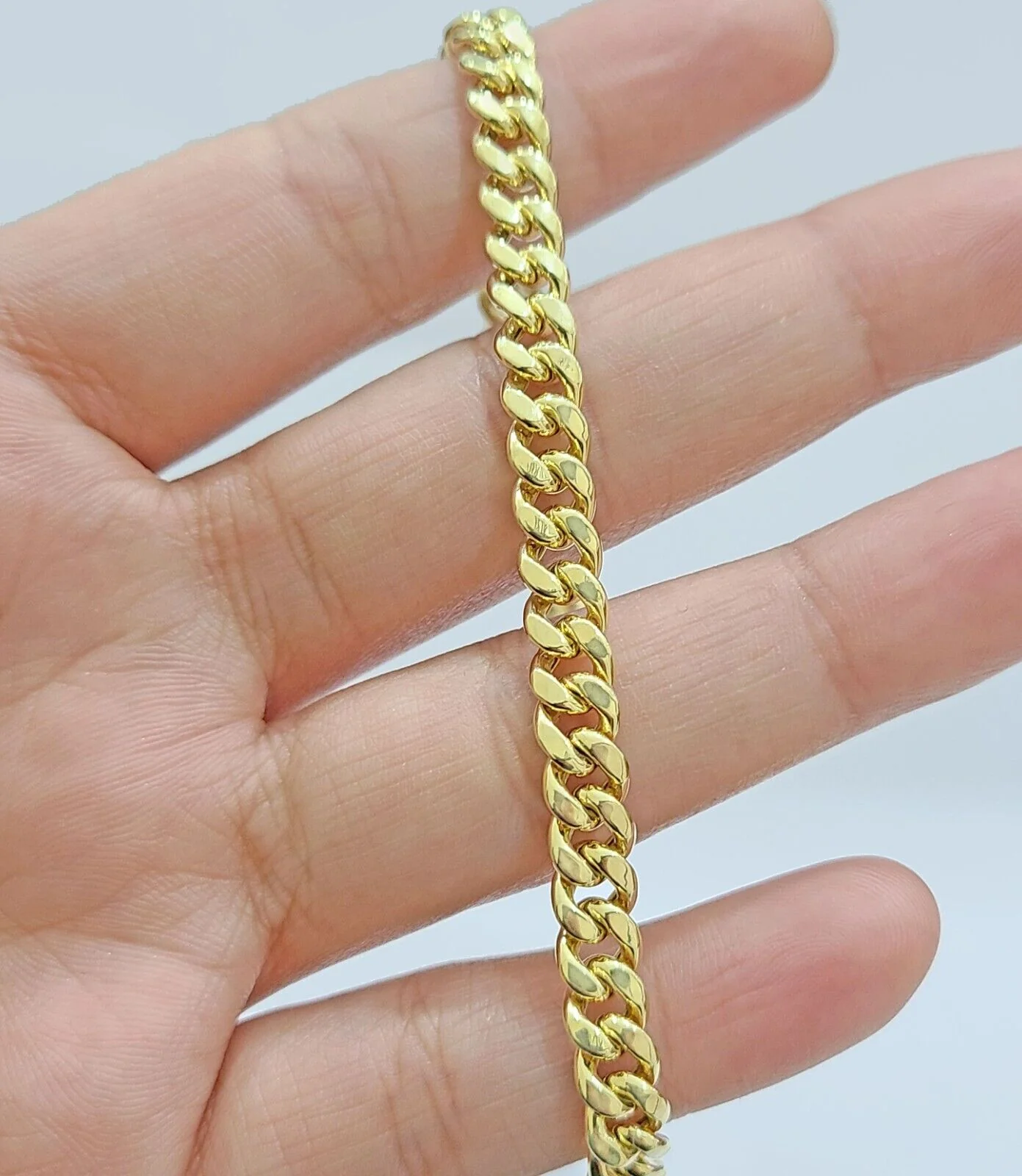 10k Yellow Gold Miami Cuban Link Bracelet 7" inch 6mm Real 10kt Kids and Ladies - Image 8