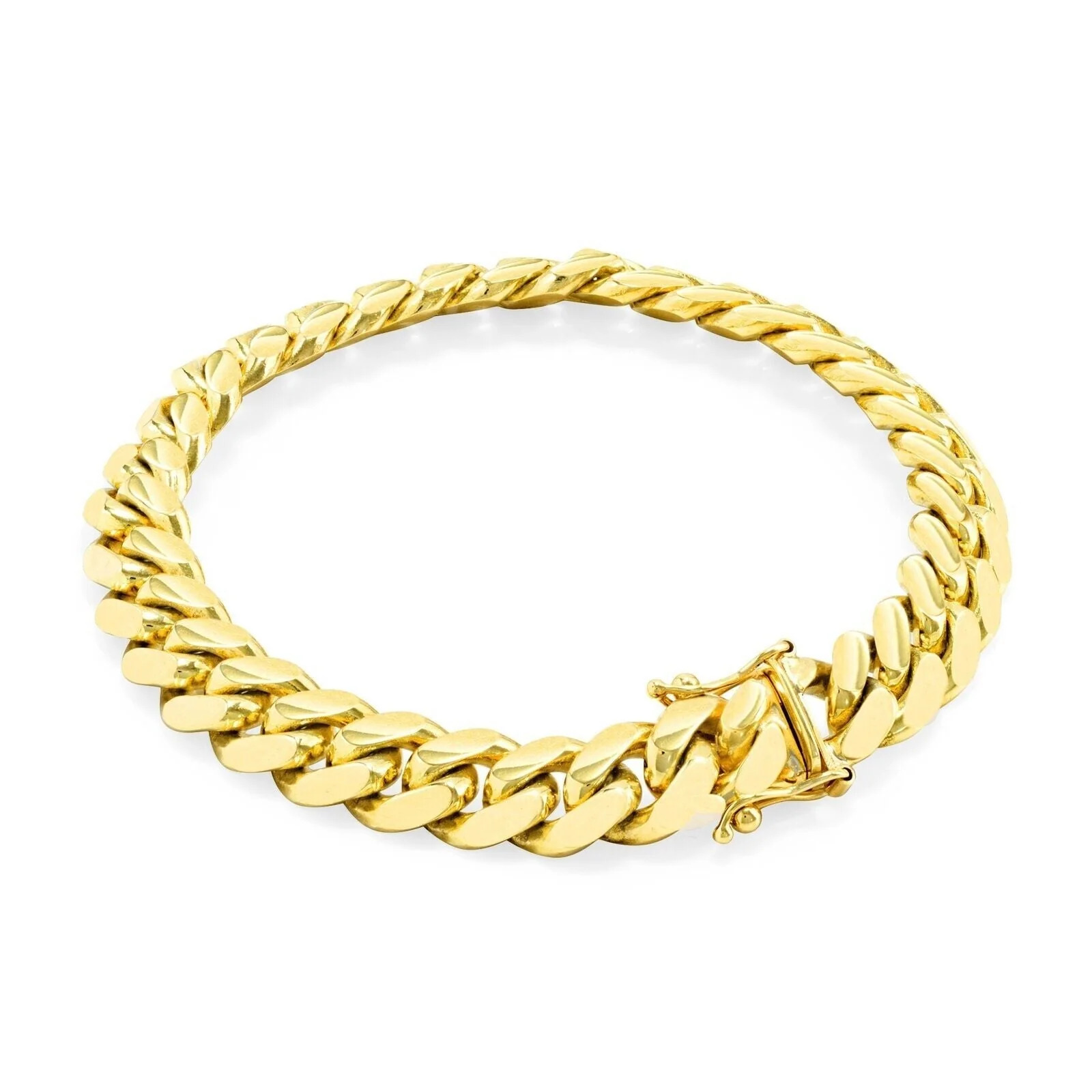 10k Yellow Gold Miami Cuban Link Bracelet 8.5" inch 9mm Real 10kt Box Lock - Image 2