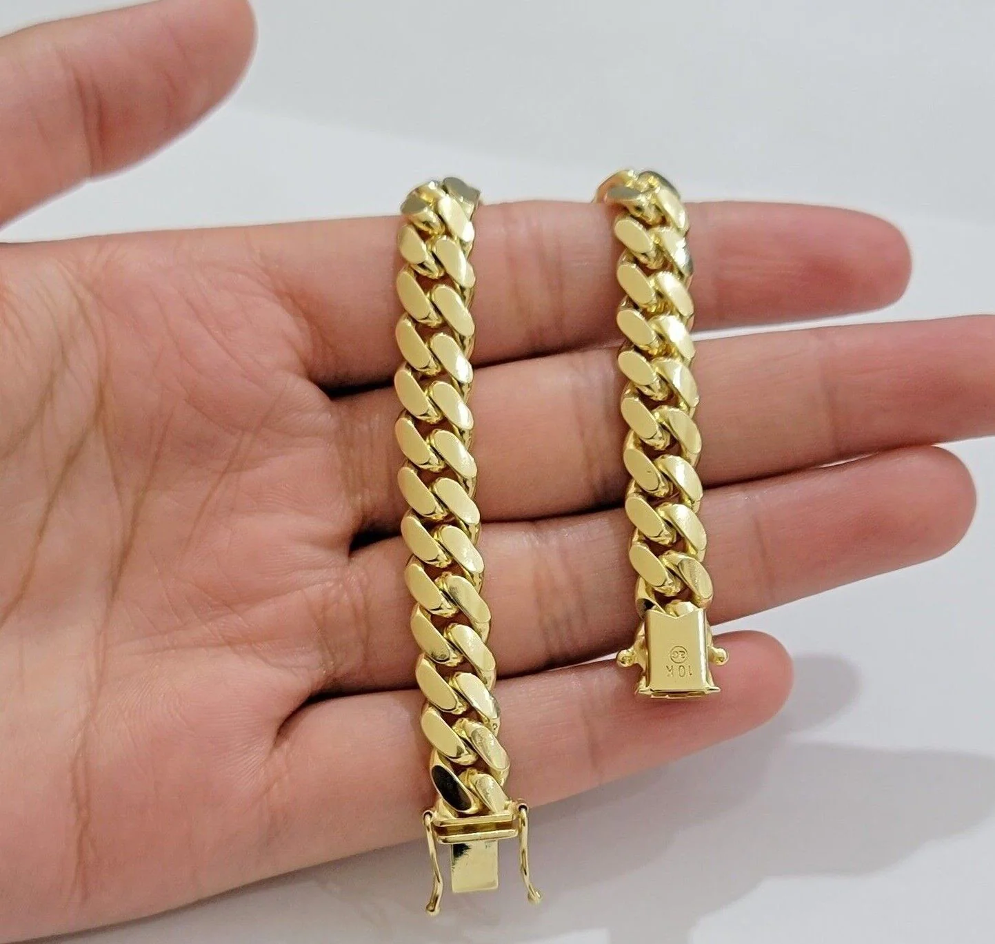 10k Yellow Gold Miami Cuban Link Bracelet 8.5mm  9" Inch Box Clasp, REAL SOLID - Image 5