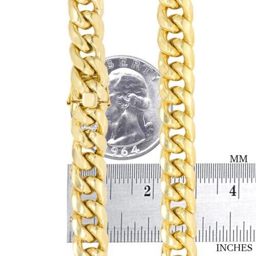 10k Yellow Gold Miami Cuban Link Bracelet 8" inch 9mm Real 10kt Box Lock - Image 3