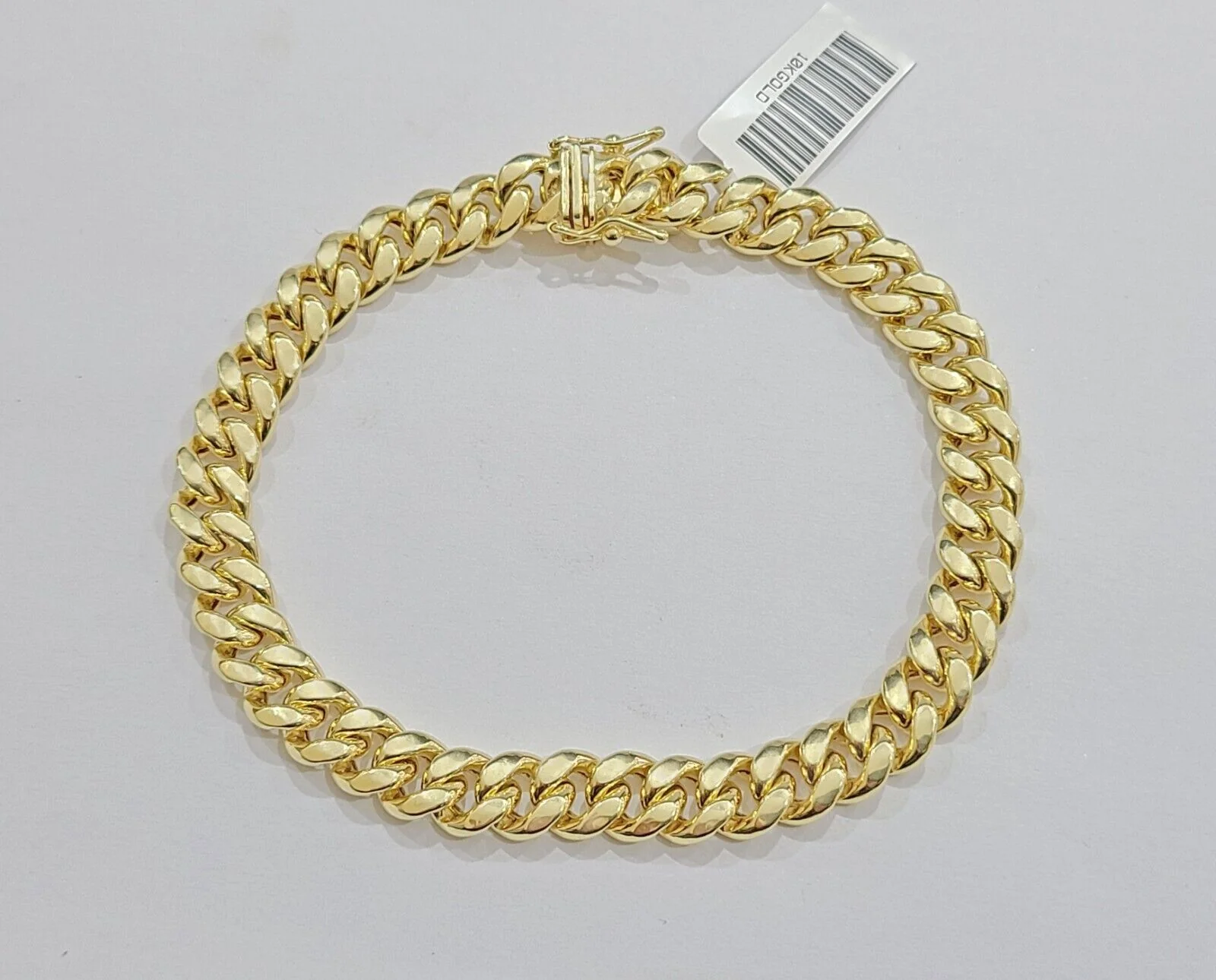 10k Yellow Gold Miami Cuban Link Bracelet 9" inch 8mm Real 10kt Box Lock Men - Image 3