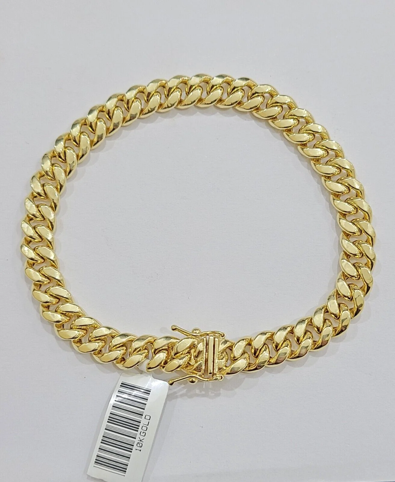 10k Yellow Gold Miami Cuban Link Bracelet 9" inch 8mm Real 10kt Box Lock Men - Image 5