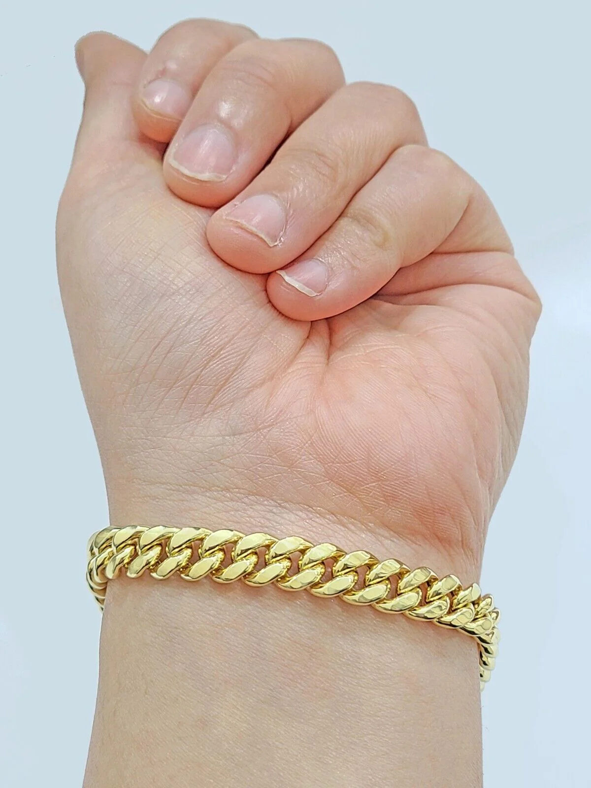 10k Yellow Gold Miami Cuban Link Bracelet 9" inch 8mm Real 10kt Box Lock Men - Image 8