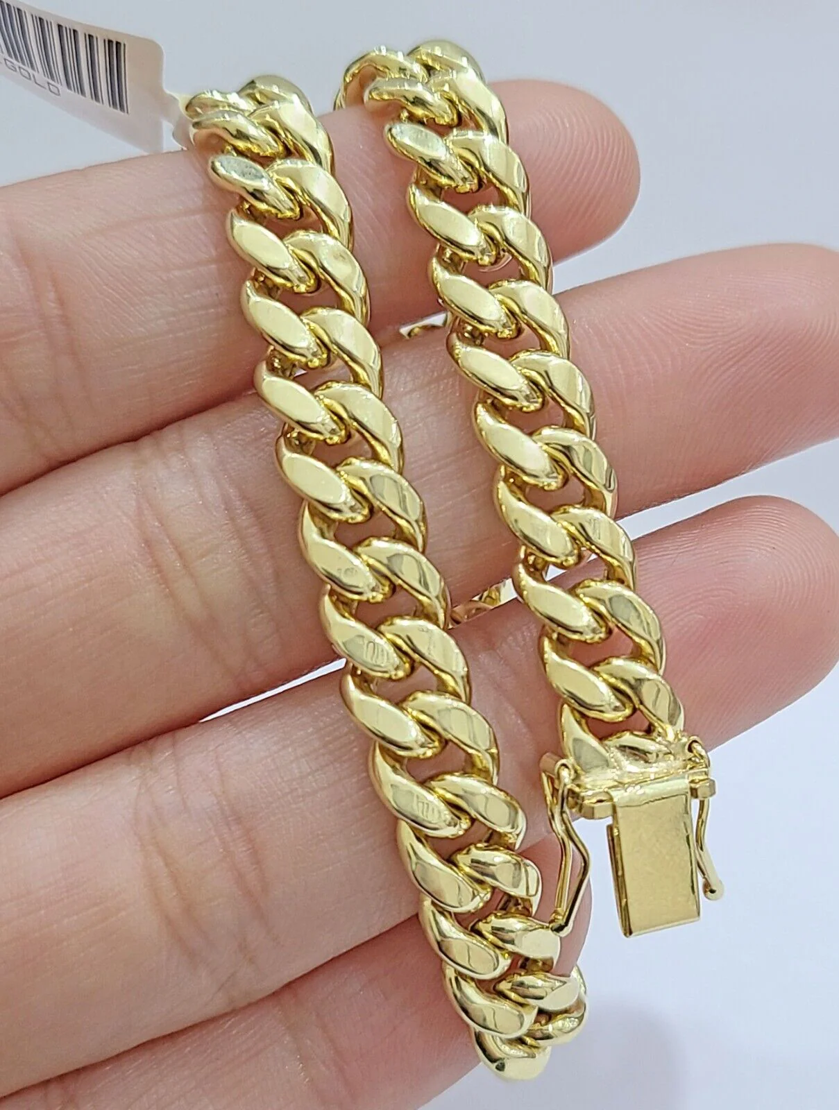 10k Yellow Gold Miami Cuban Link Bracelet 9" inch 8mm Real 10kt Box Lock Men - Image 2