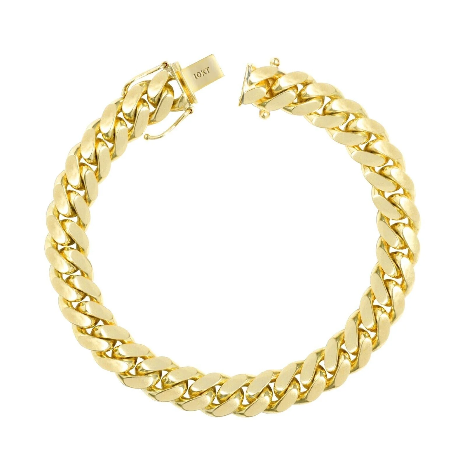 10k Yellow Gold Miami Cuban Link Bracelet 9" inch 9mm Real 10kt Box Lock - Image 2