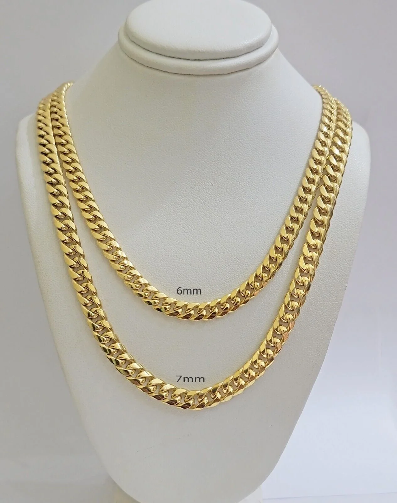 10k Yellow Gold Miami Cuban Link Chain Box Necklace 6mm 7mm 20-24 Inch Real - Image 3