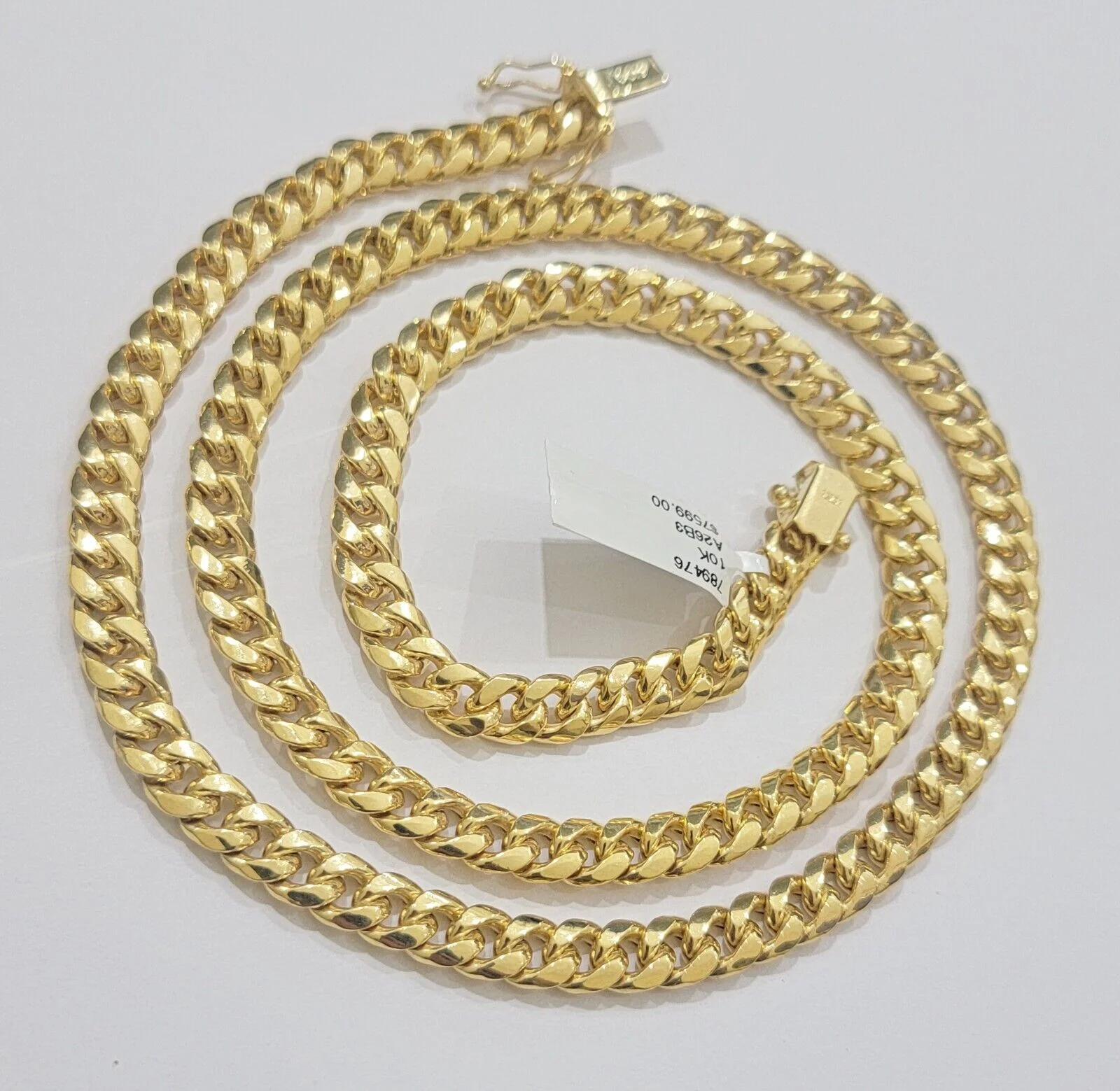 10k Yellow Gold Miami Cuban Link Chain Box Necklace 6mm 7mm 20-24 Inch Real - Image 5