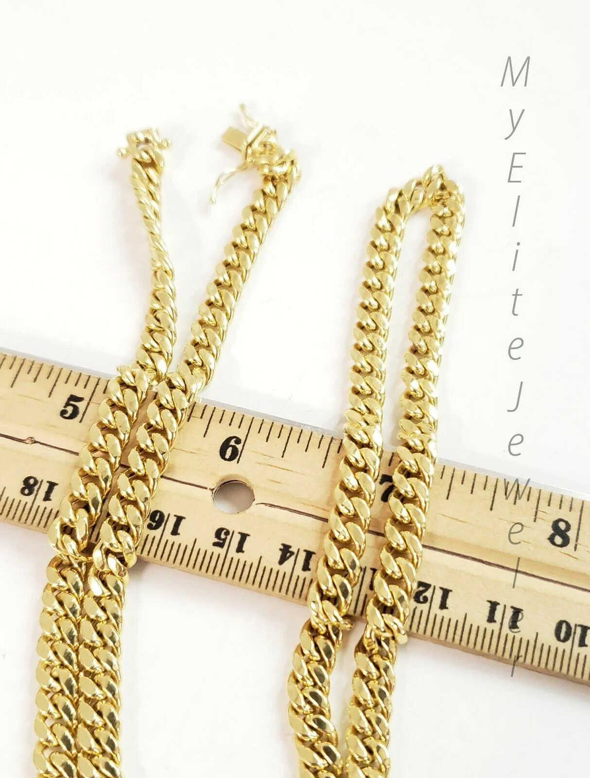 10k Yellow Gold Miami Cuban Link Chain necklace 6mm 26" inch Box Lock REAL 10KT - Image 4