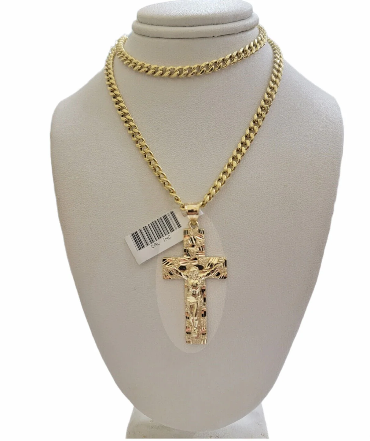 10k Yellow Gold Miami Cuban link Chain Nugget Charm Pendant Necklace 5mm 18"-28" - Image 2