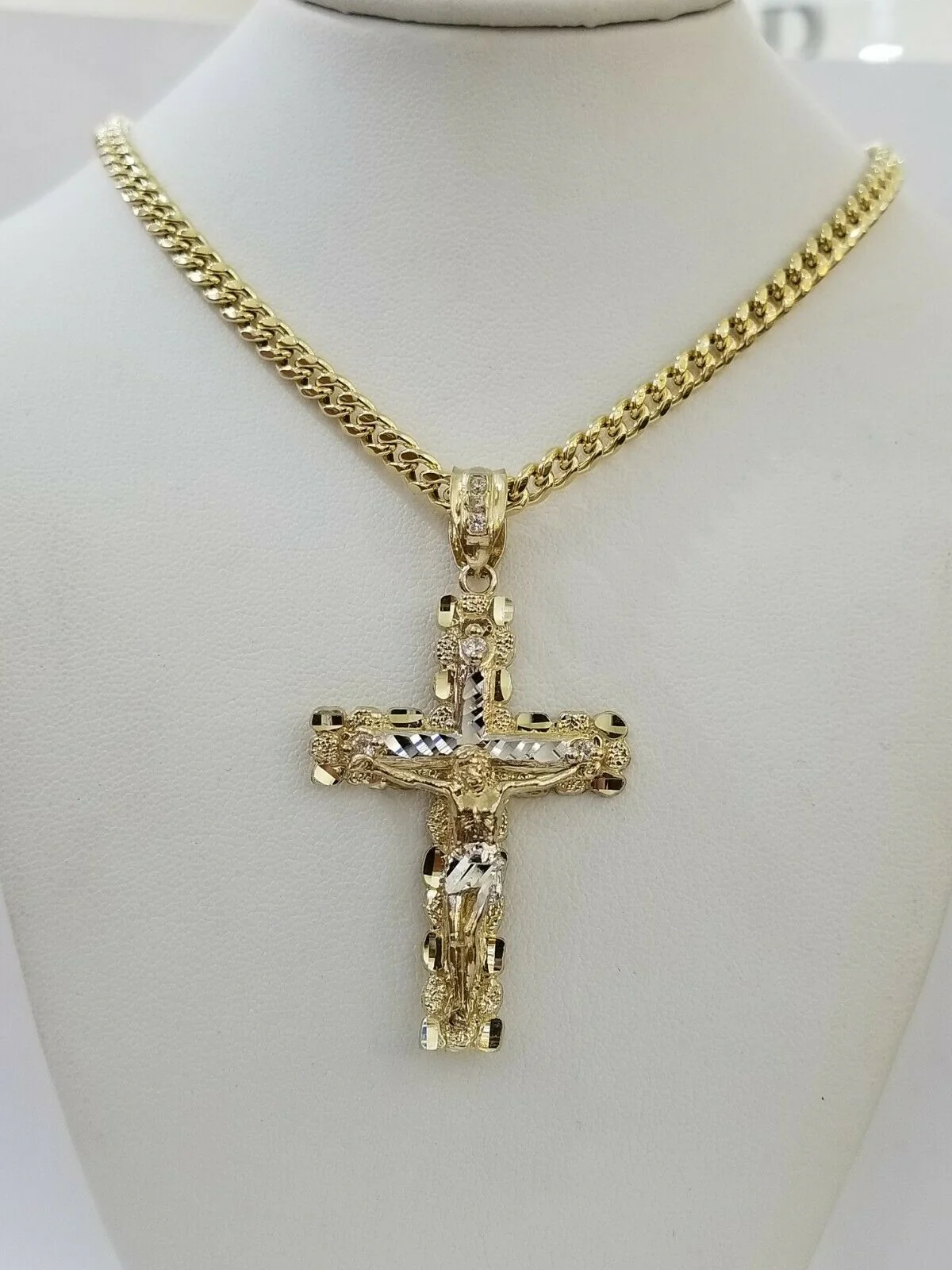 10k Yellow Gold Miami Cuban Link Chain Pendant Set REAL 10K 5mm Necklace Charm - Image 10