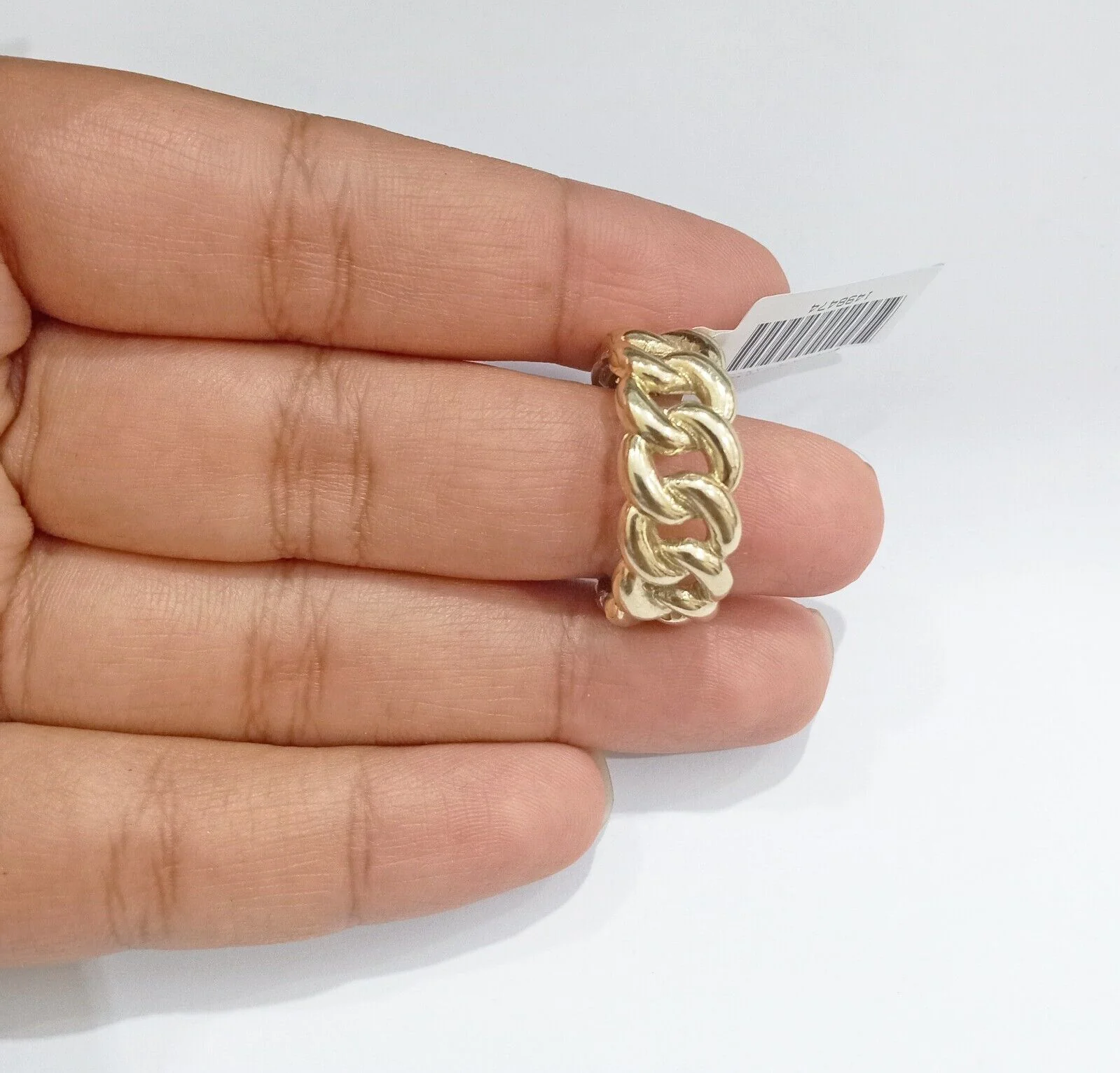 10k Yellow Gold Miami Cuban Link Ring Band Ring Sizes 6,7,8,9,10,11 & 12 - Image 2