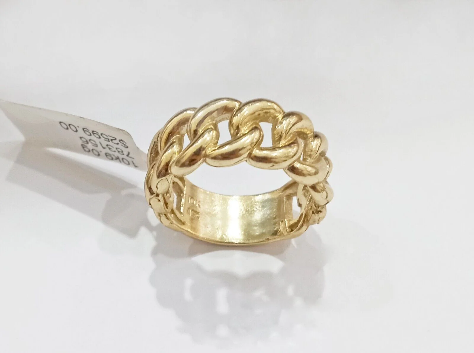 10k Yellow Gold Miami Cuban Link Ring Band Mens Real 10kt gold All Sizes