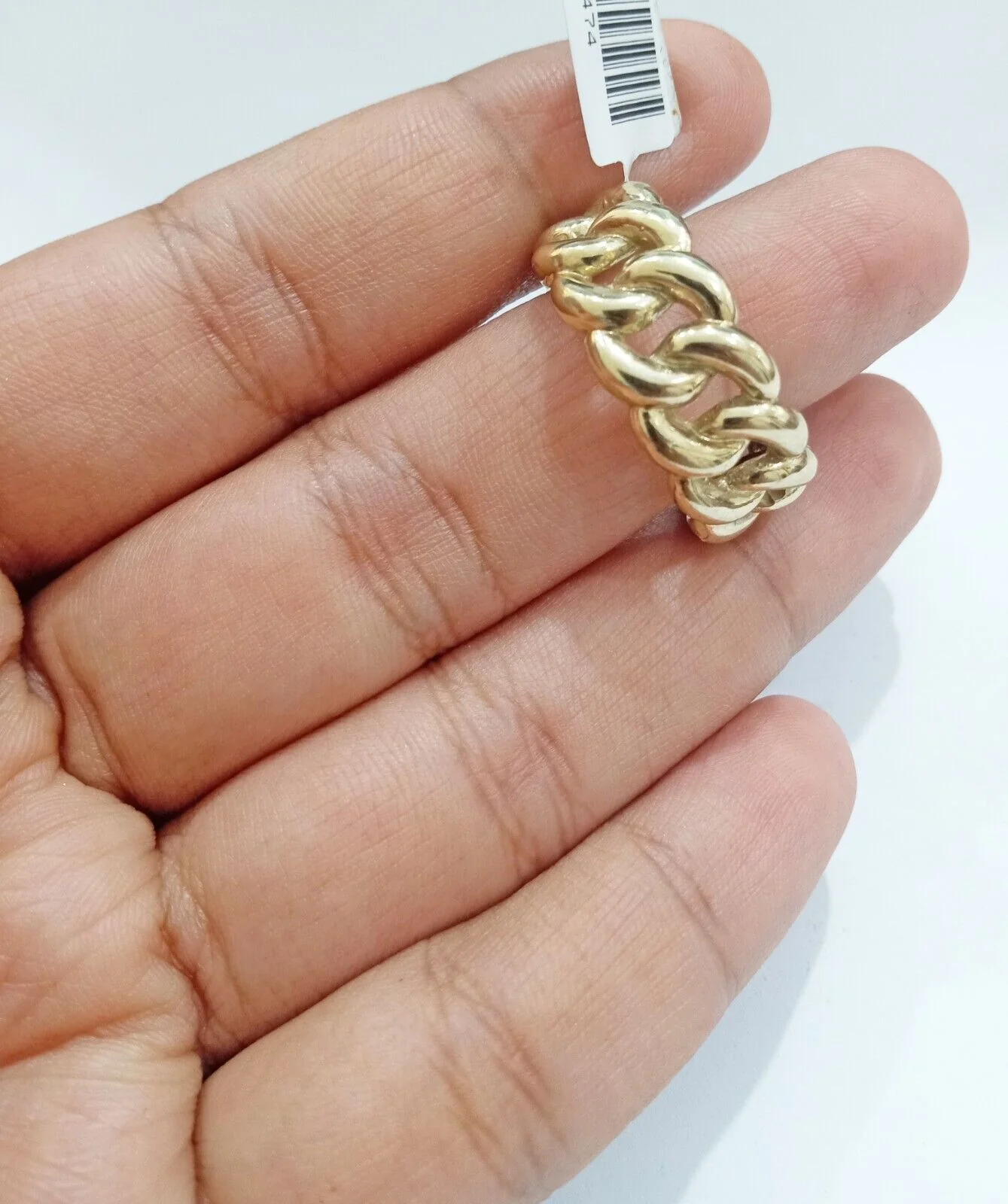 10k Yellow Gold Miami Cuban Link Ring Band Mens Real 10kt gold All Sizes - Image 3