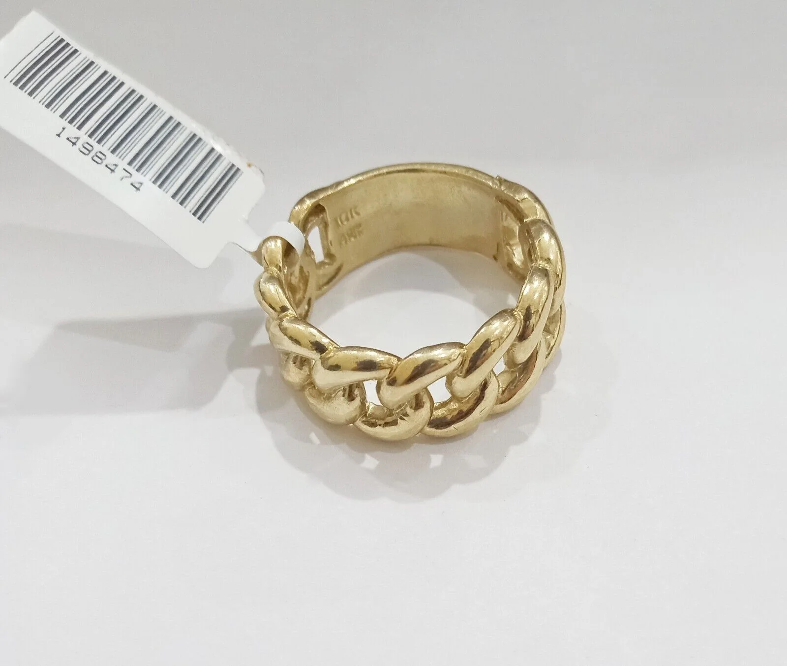 10k Yellow Gold Miami Cuban Link Ring Band Mens Real 10kt gold All Sizes - Image 4
