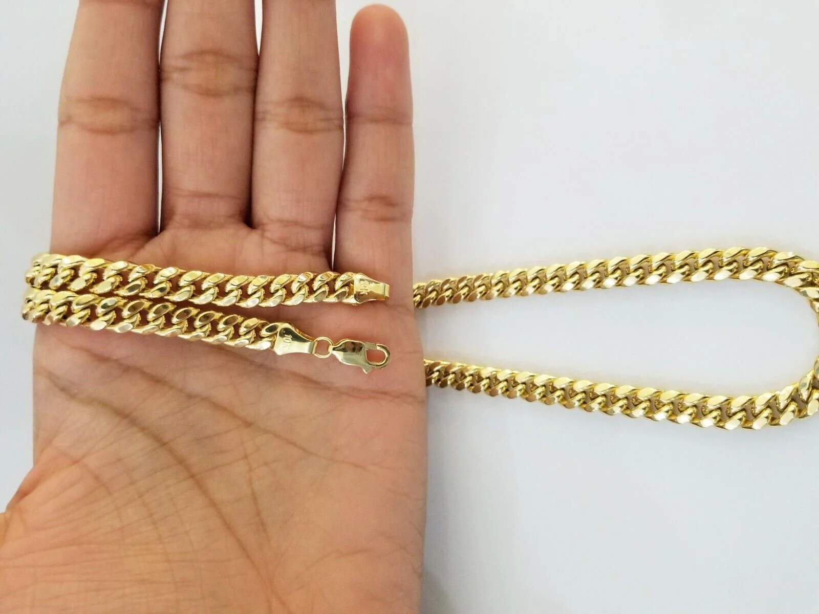 10k Yellow Gold Miami Cuban Necklace Chain 7mm 20-28",10kt Real Link Gold Chain - Image 10