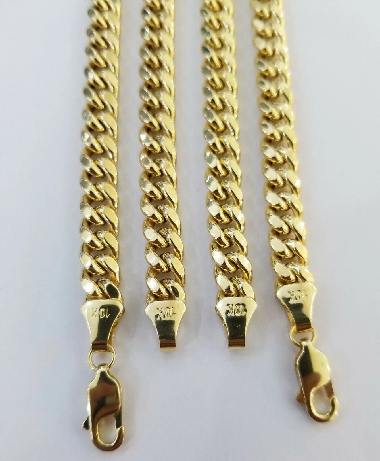 10k Yellow Gold Miami Cuban Necklace Chain 7mm 20-28",10kt Real Link Gold Chain - Image 9