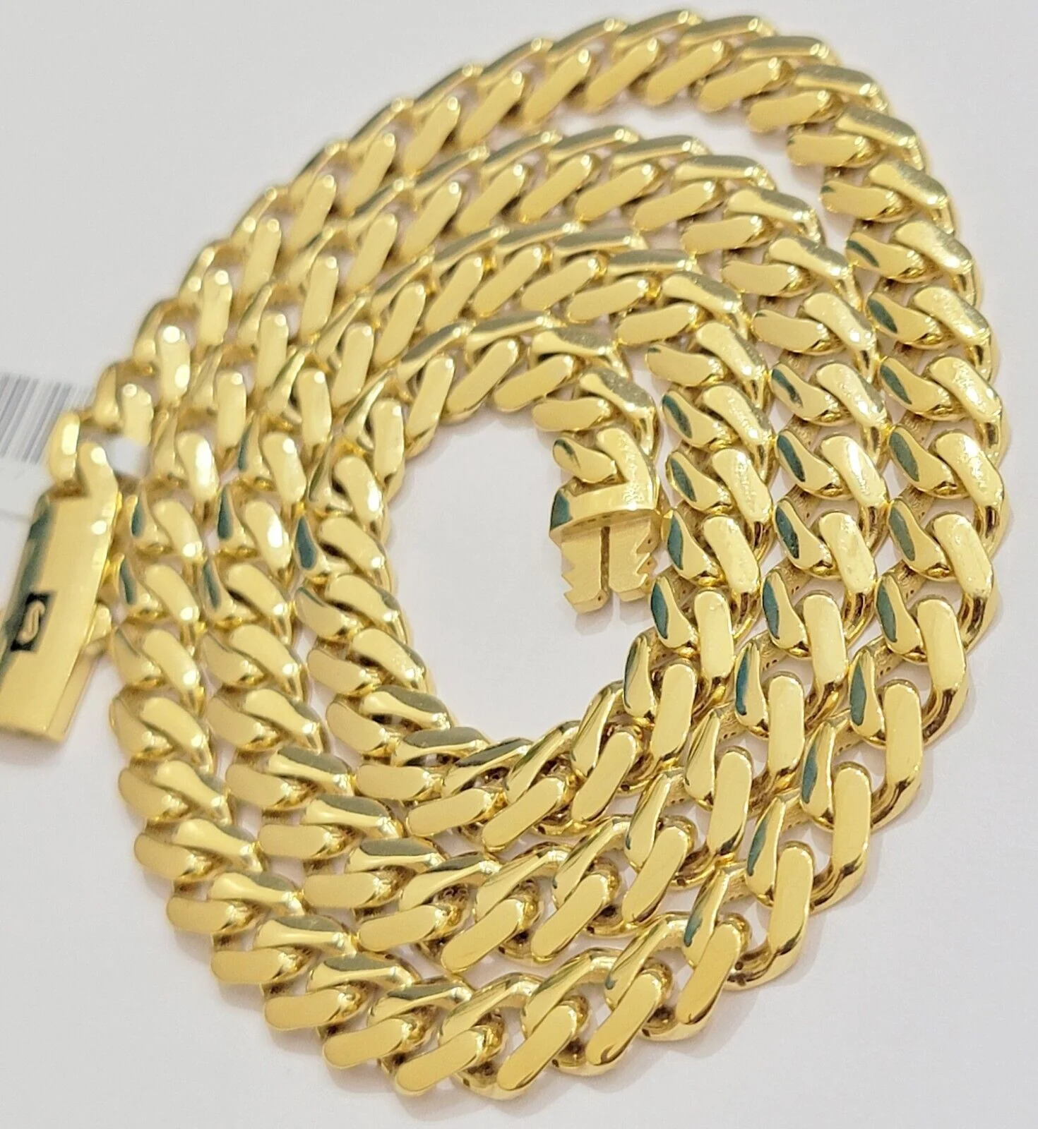10k Yellow Gold Miami Cuban Royal Monaco Curb Link Chain 7.5mm Necklace 24" REAL - Image 2