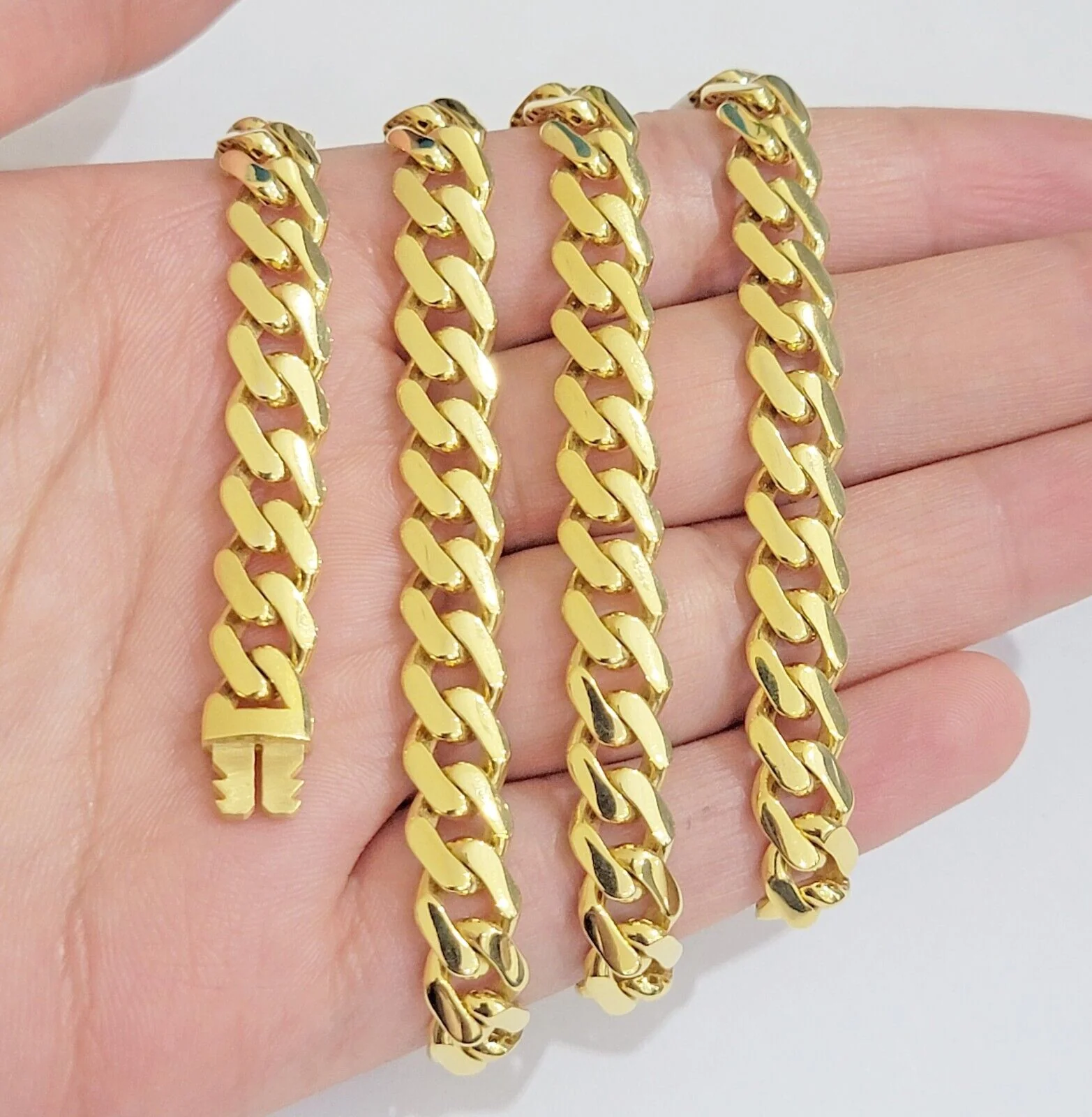 10k Yellow Gold Miami Cuban Royal Monaco Curb Link Chain 7.5mm Necklace 24" REAL - Image 4