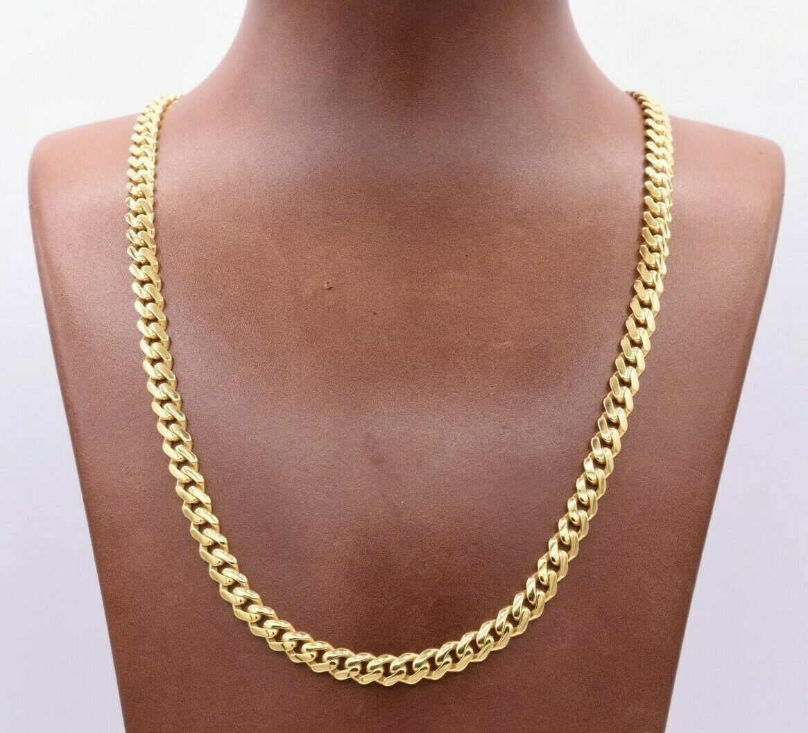 10k Yellow Gold Miami Cuban Royal Monaco Curb Link Chain 7.5mm Necklace 24" REAL - Image 6