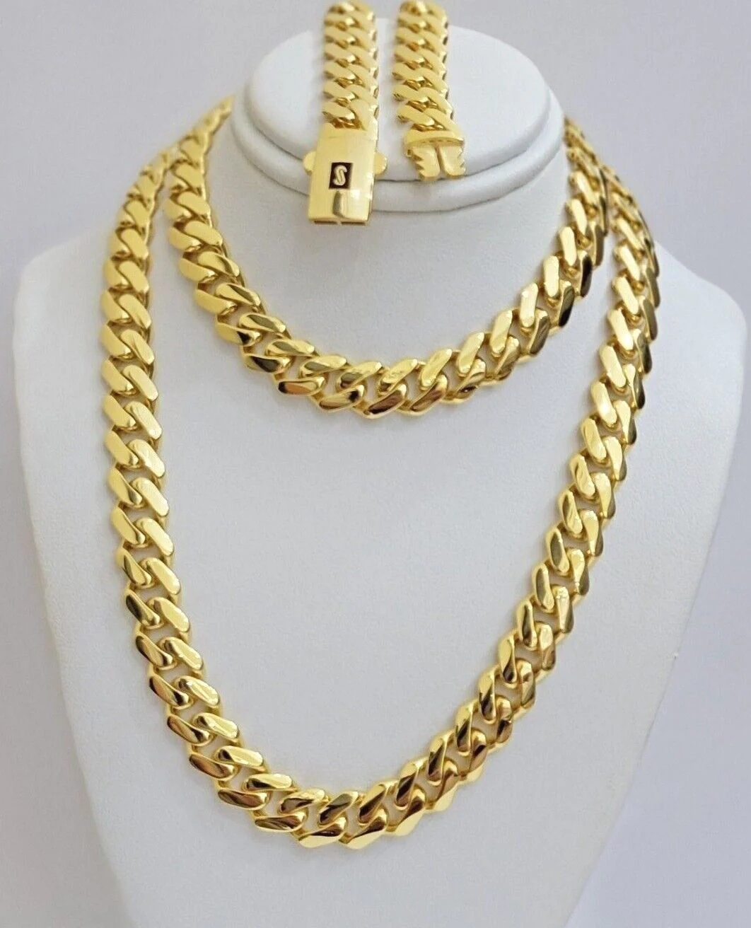 10k Yellow Gold Miami Cuban Royal Monaco Link Chain 9mm Necklace 20-28" REAL10kt - Image 2