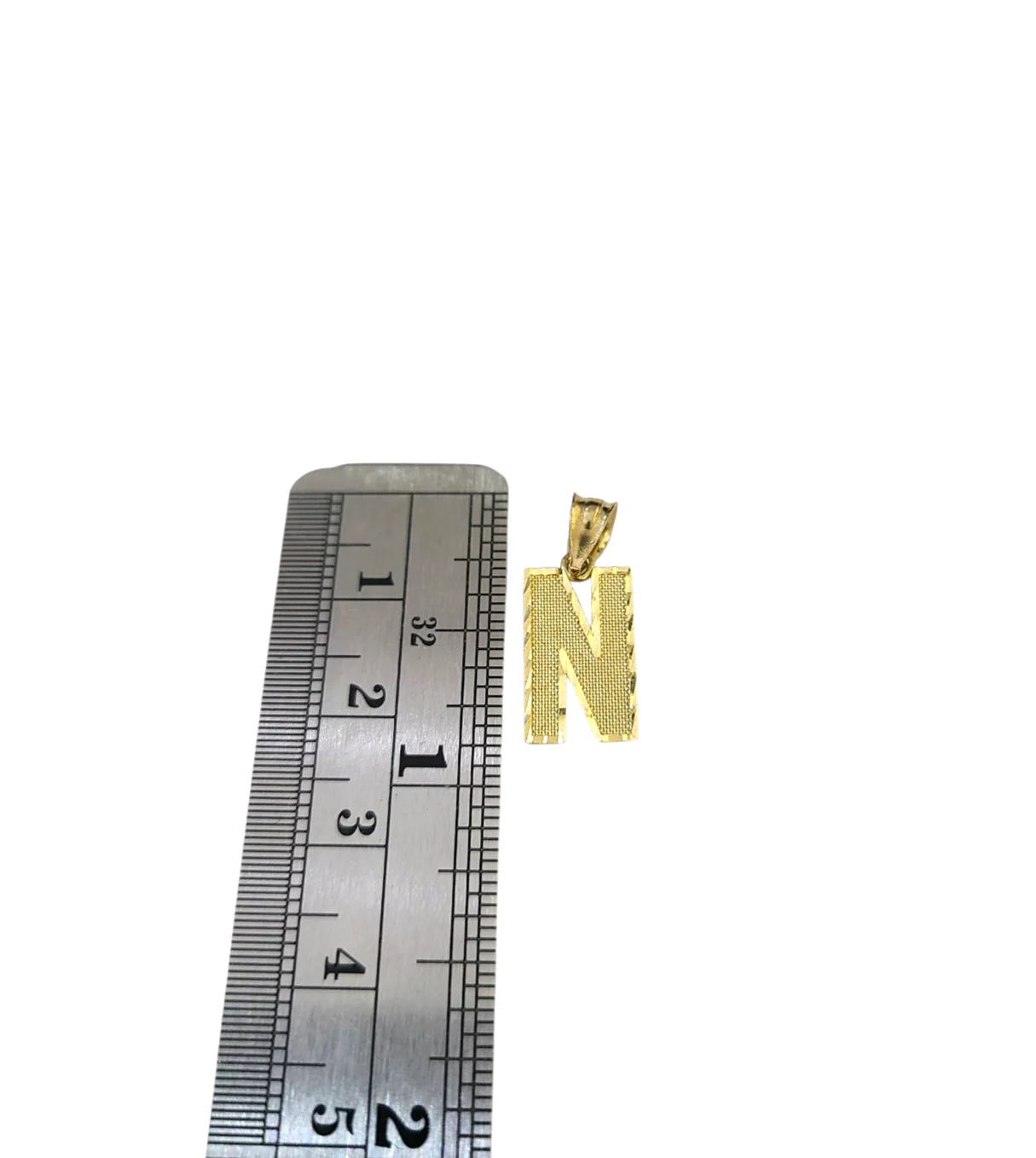 10K Yellow Gold N Initial Charm Pendant Alphabet Real 10kt Men Women - Image 5