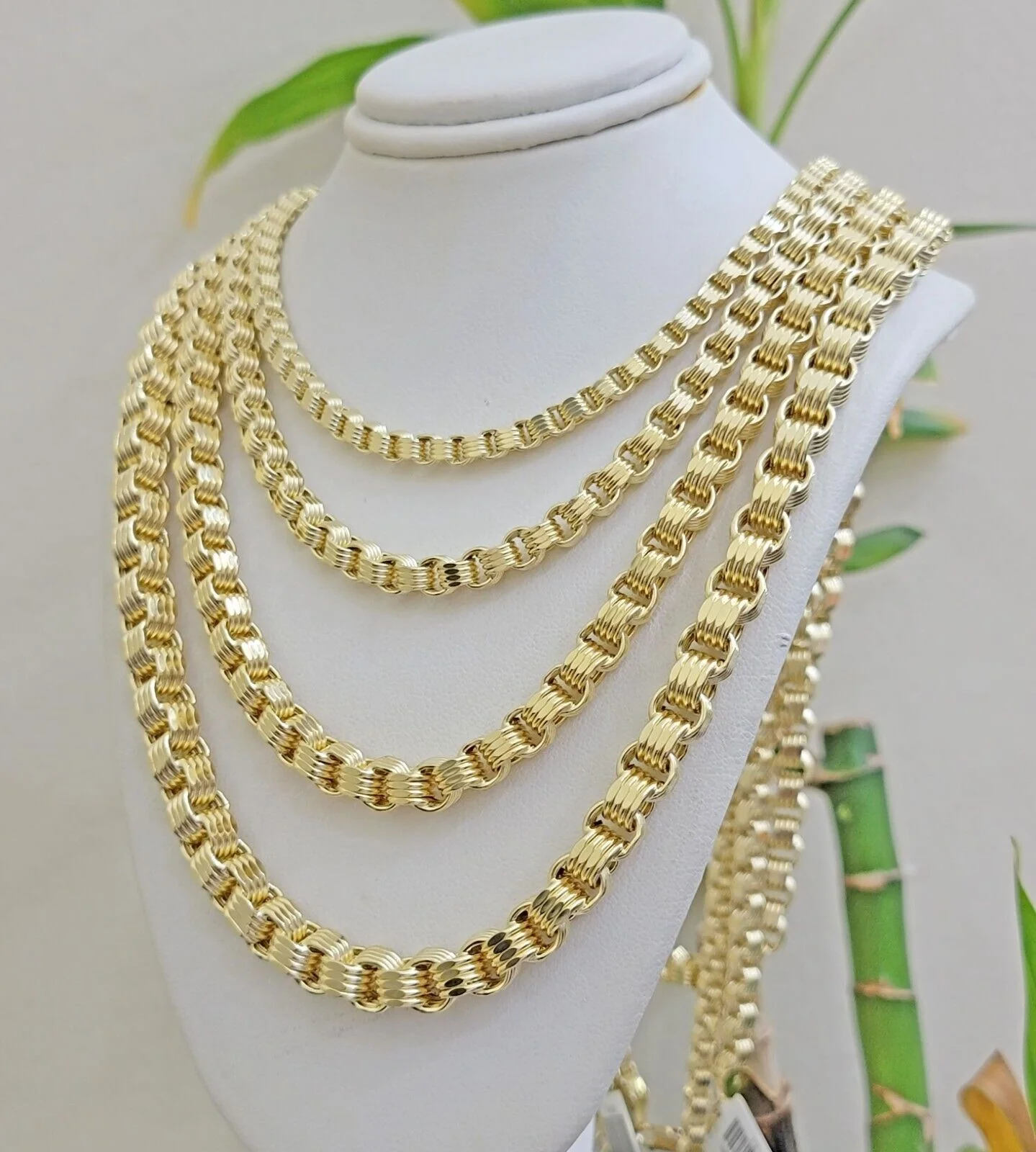 10k Yellow Gold Necklace Box Byzantine Chain 4mm 5mm 6mm 7mm 18 in- 30 in REAL - Image 6