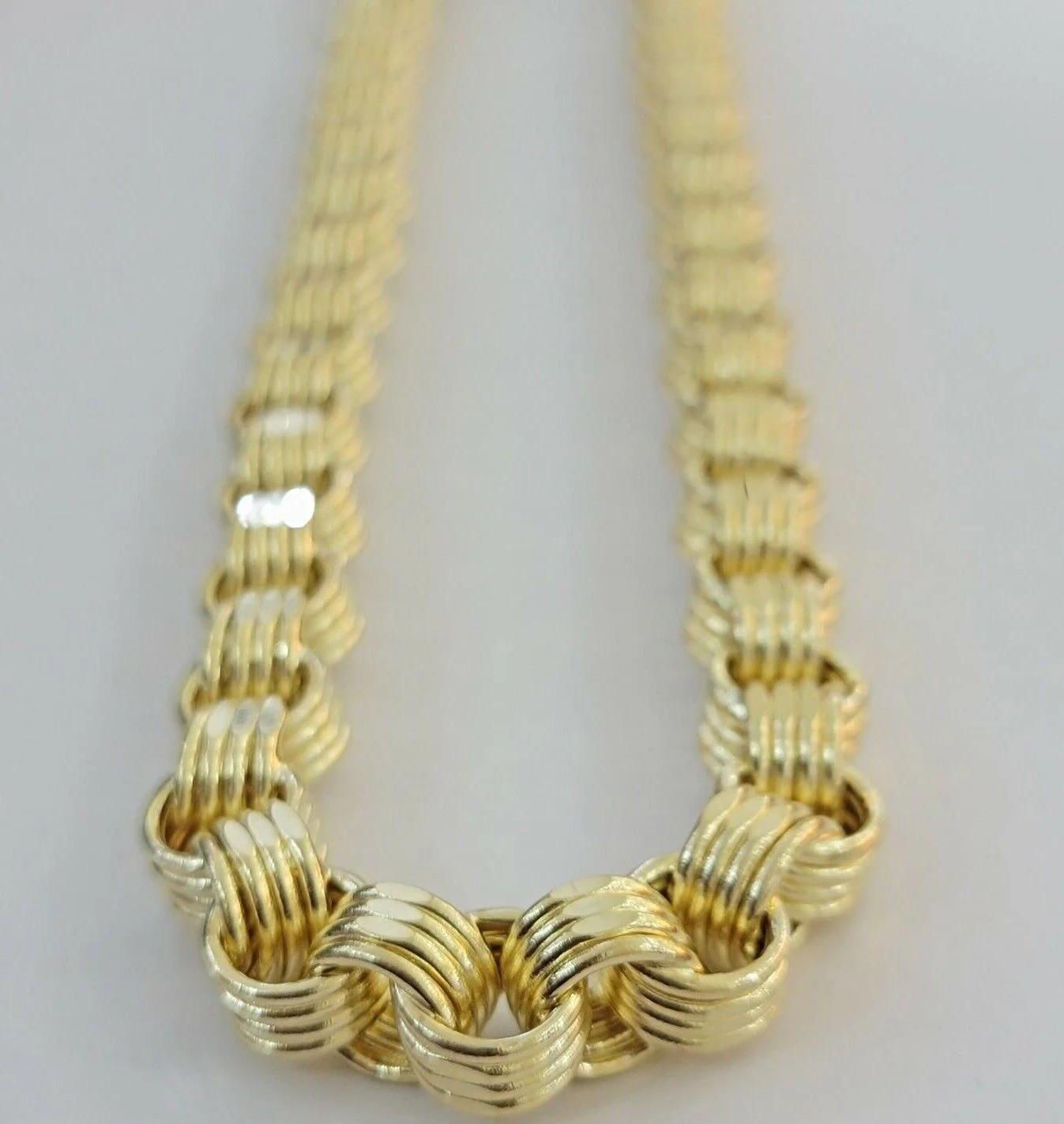 10k Yellow Gold Necklace Byzantine Box chain 28 Inch 12.5mm Mens Thick REAL 10K - Image 2