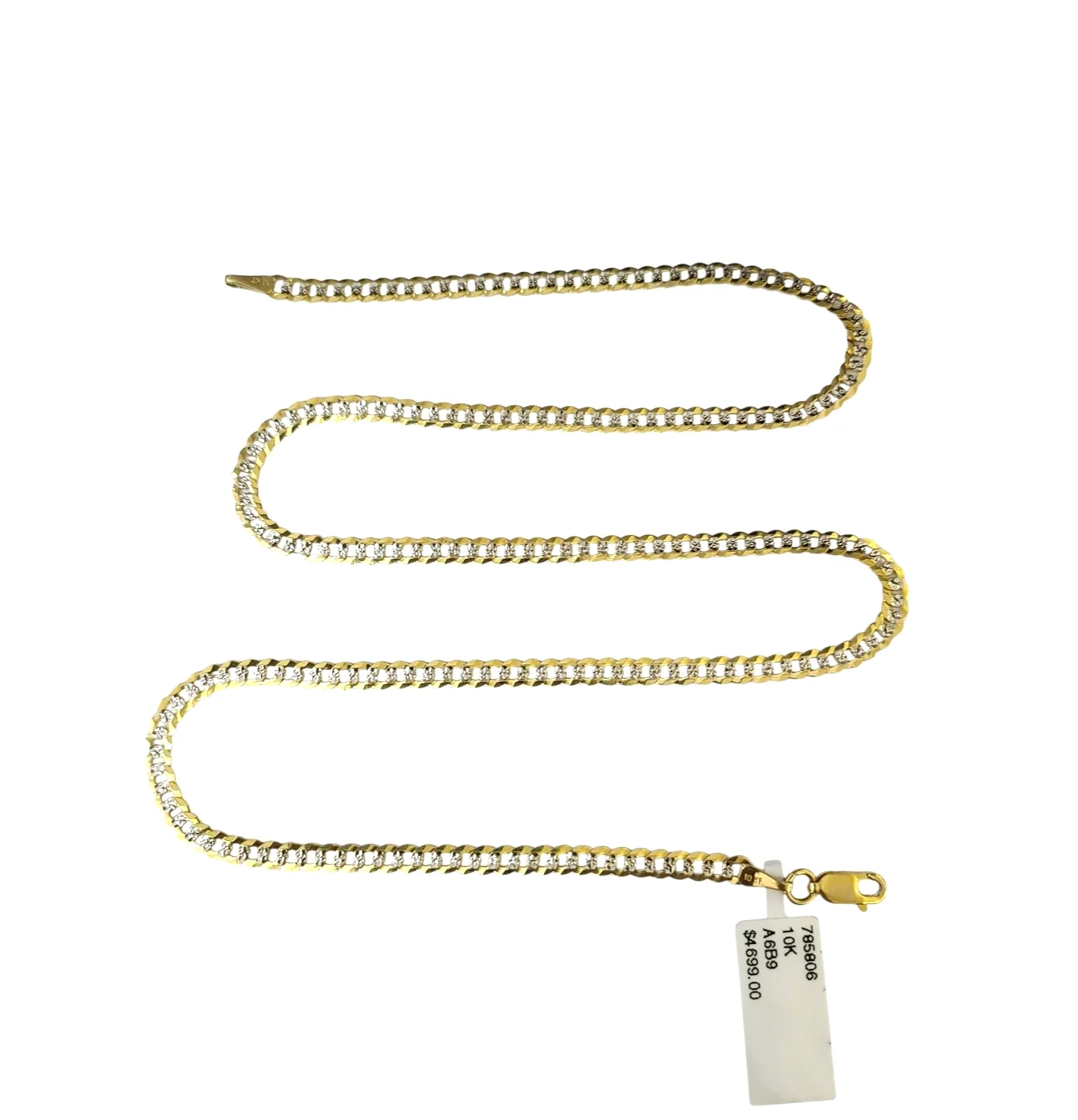 10k Yellow Gold Necklace Cuban Curb Chain 4mm 18"-28" inch Diamond Cuts 10kt - Image 6