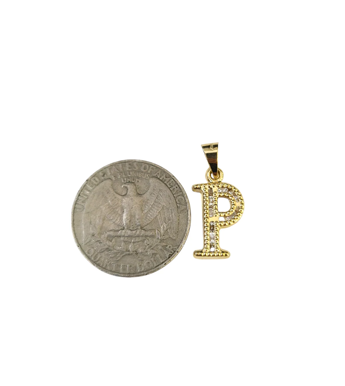 10K Yellow Gold P Initial Charm Pendant Alphabet Real 10kt Men Women - Image 5