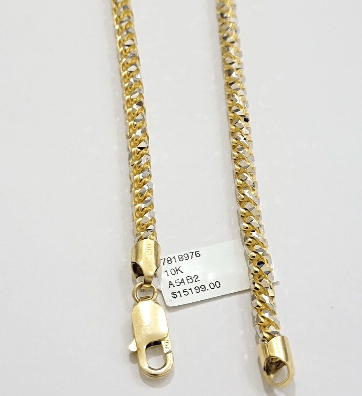 10k Yellow Gold Palm Box Chain Necklace Diamond cut 4mm 22" Real Solid Men Women - Image 6