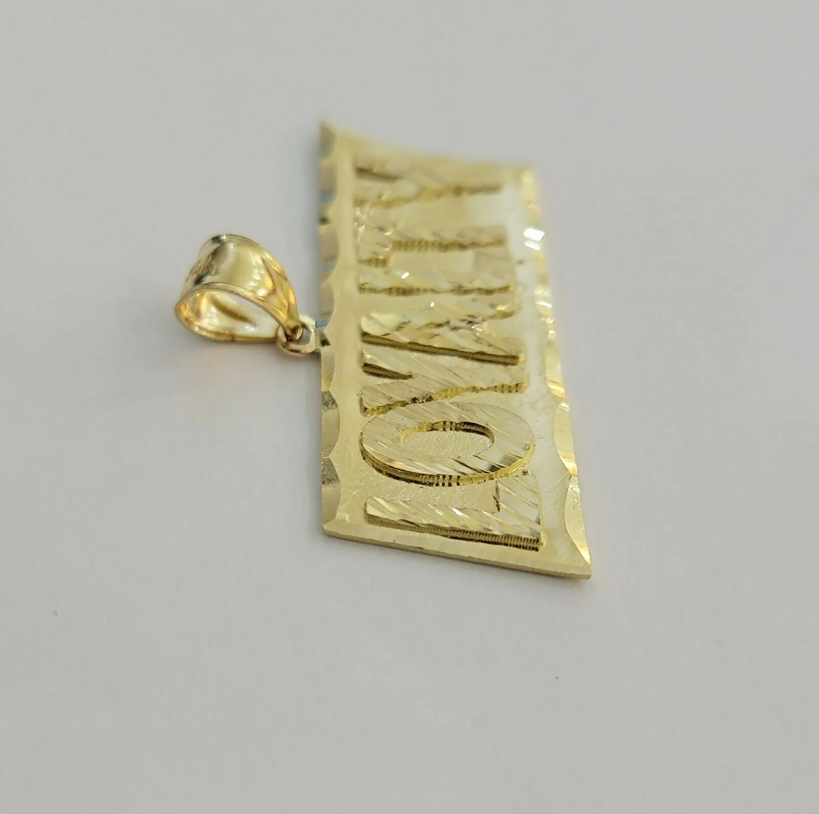 10k Yellow Gold Pendant & 10kt Rope Necklace 22"Chain LOYALITY Charm UNIQUE,10kt - Image 3