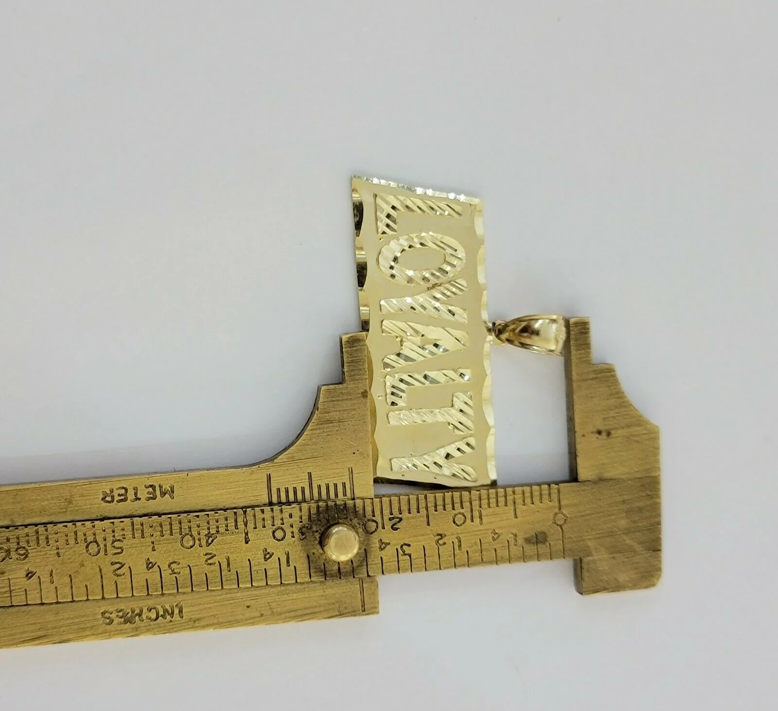 10k Yellow Gold Pendant & 10kt Rope Necklace 22"Chain LOYALITY Charm UNIQUE,10kt - Image 6