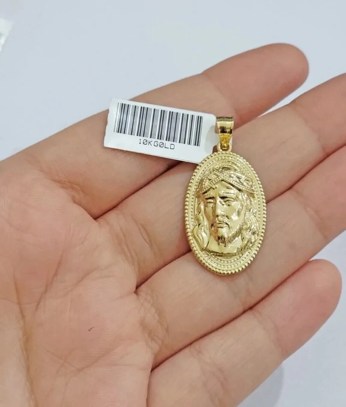 10k Yellow Gold Pendant Jesus Head Face Charm REAL 10kt For Men Women - Image 2