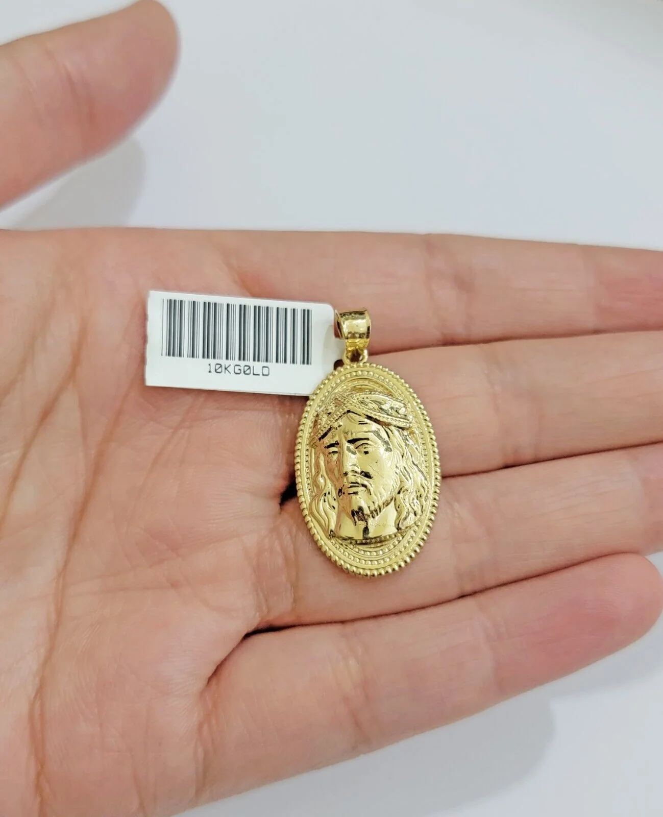 10k Yellow Gold Pendant Jesus Head Face Charm REAL 10kt For Men Women - Image 4